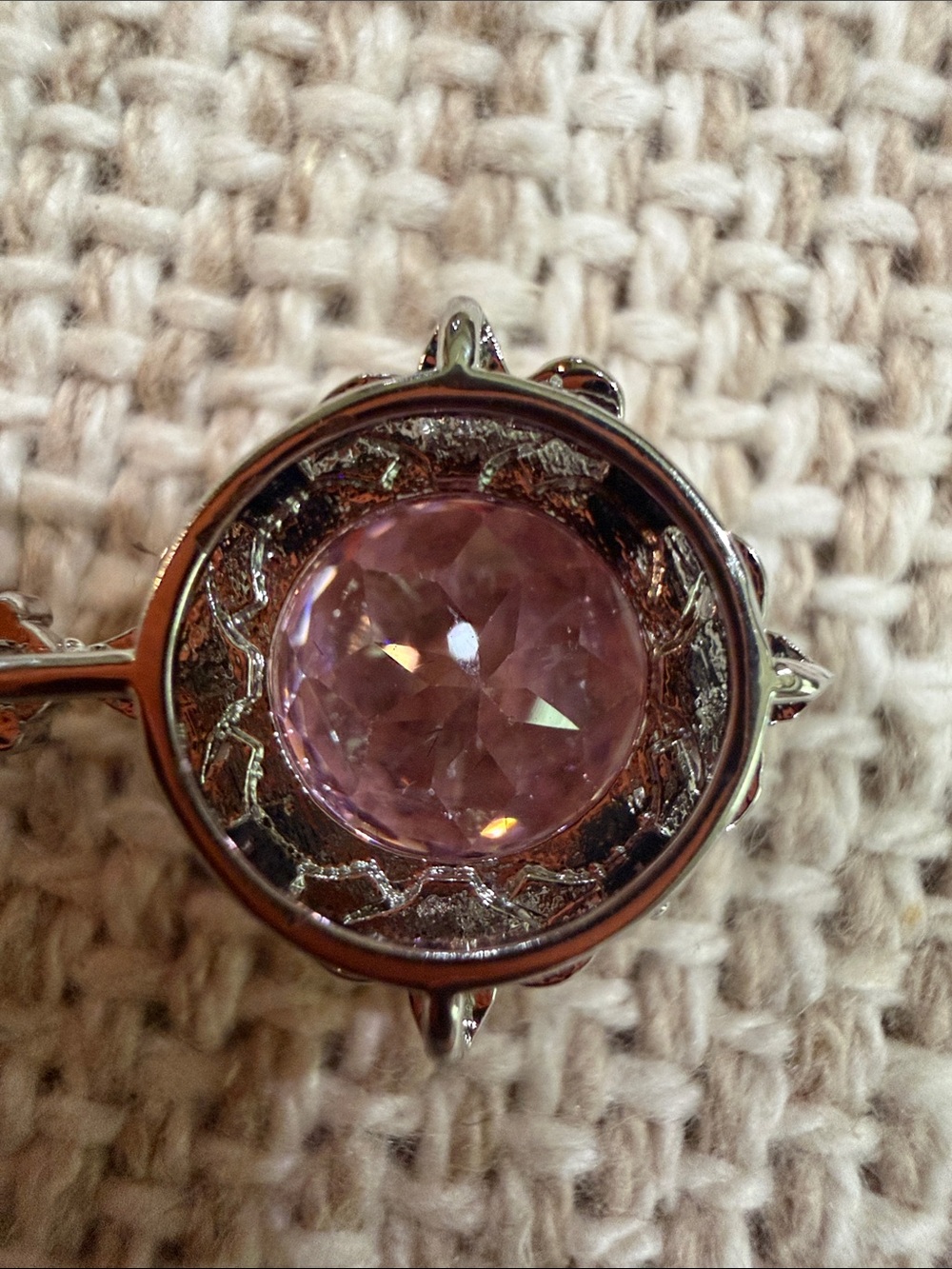 Pink Zircon Rose Cut Pendant Necklace in 18k plated over 925 Sterling Silver - Picture 5 of 6